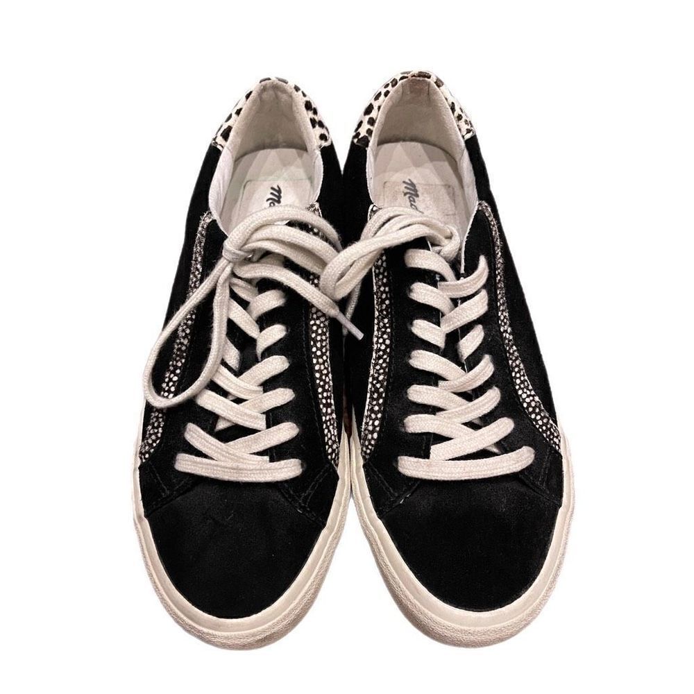 Madewell Sidewalk Low-Top Sneakers in Suede and Spotted Calf hair. - Picture 1 of 4